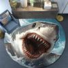 Shark Attack Round Area Rug,Carpet Rug for Living Room Bedroom Sofa Playroom Decor,Non-slip Floor Mat