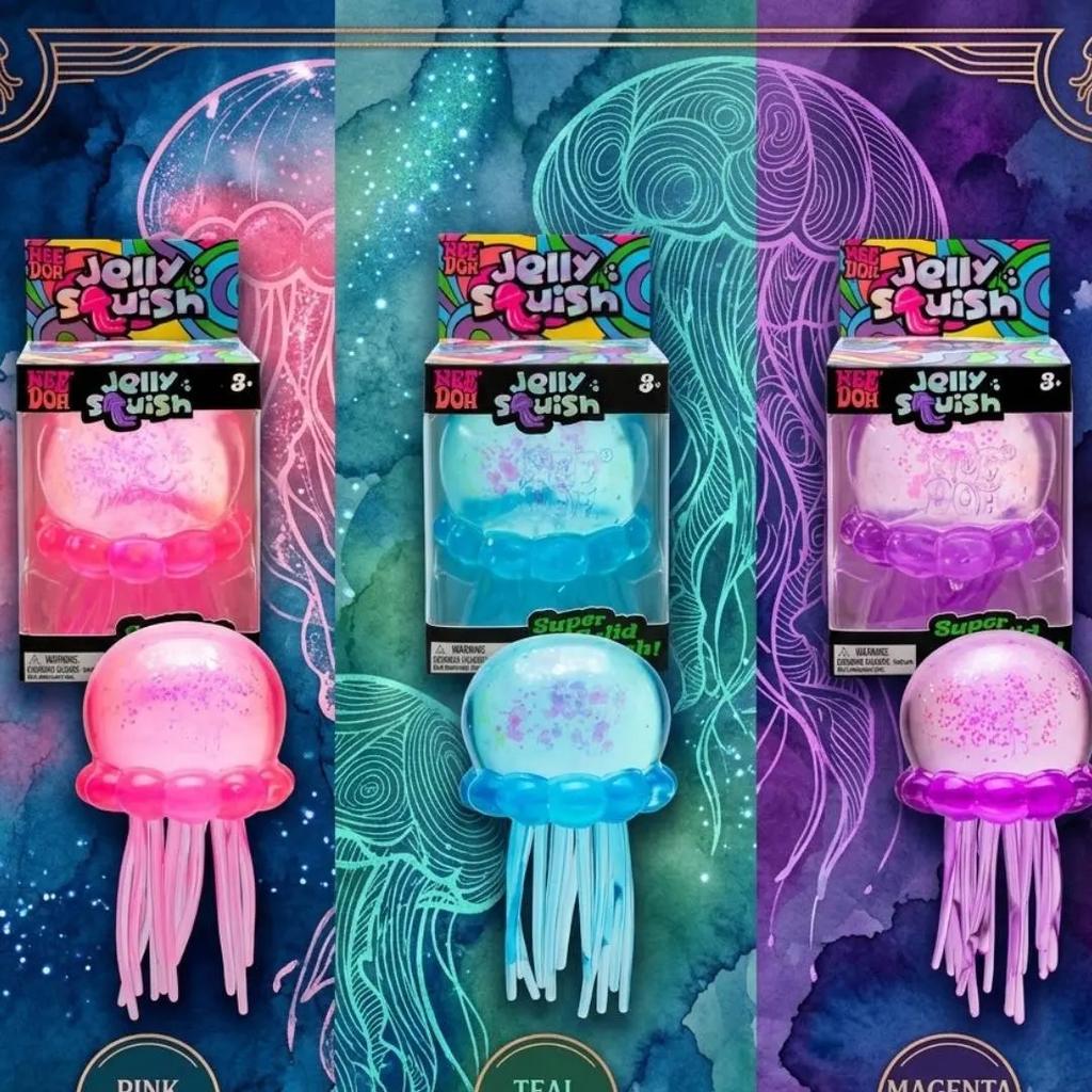 Needoh Jellyfish Squish Toy Fidget Toy Water Sensory Squishy Stress Relief Squeeze Toy Kids Adults Blind Box