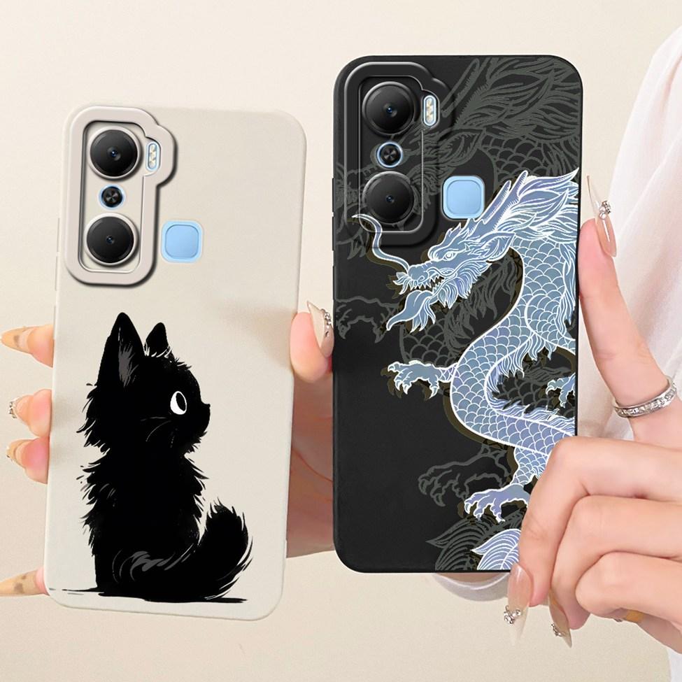 For Infinix X668C Phone Case For Infinix Hot 12 Pro Cover Silicone Cute Cat Fashion Funny Painted Casing For Inifnix Hot 12 Pro