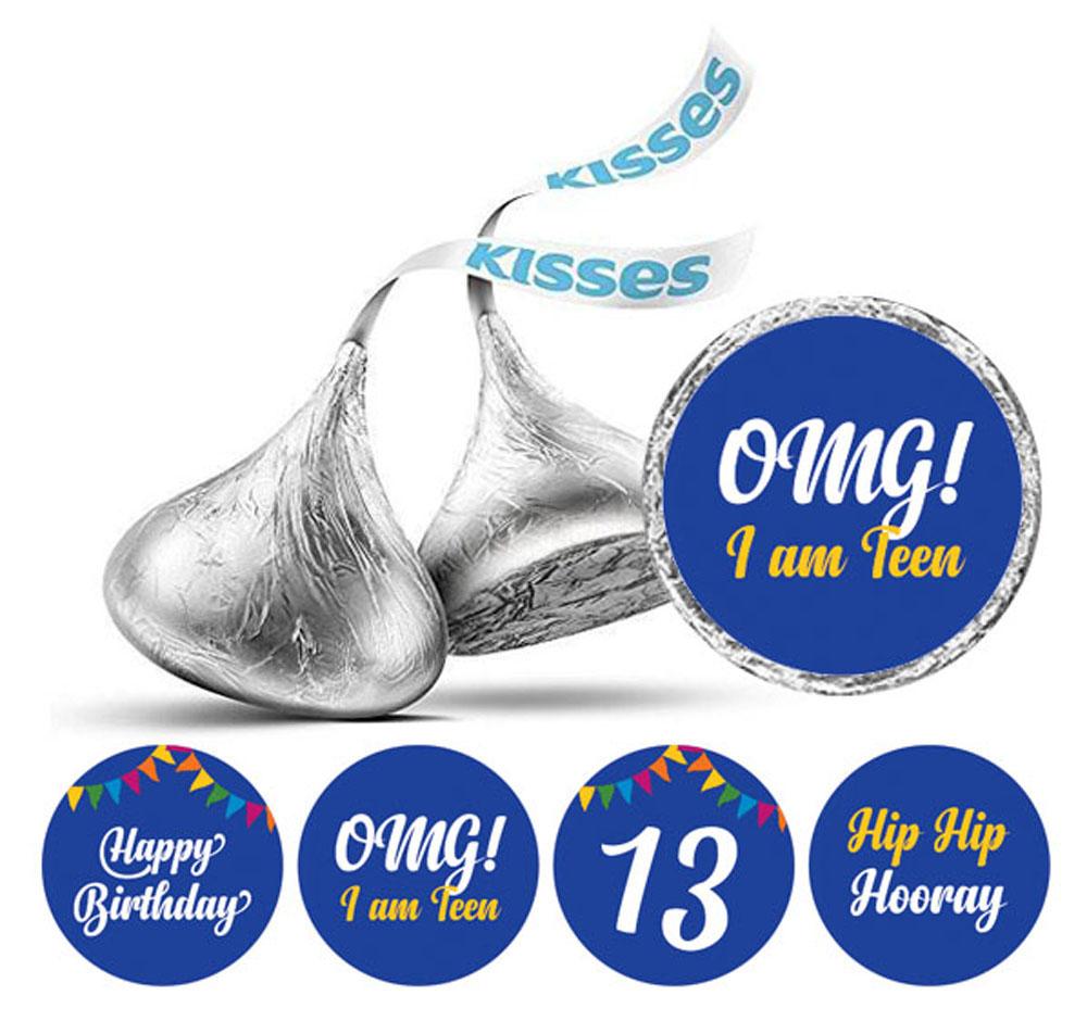 

Милий Сувенір OMG Я Підліток 13-й День Народження Наліпки 190 шт. Шоколадні Етикетки Зроби Сам 0.75 Inches Diameter синій
