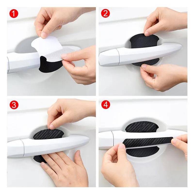 Car Door Bowl Carbon Fiber Protective Film Door Handle Sticker Luminous  Scratch Handle Scratch Door Bowl Protective Sticker