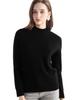 Women's Slim Fit Cashmere Knit Base Layer Top - Half-High Neck, Solid Color, Mature Style, Warm Sweater