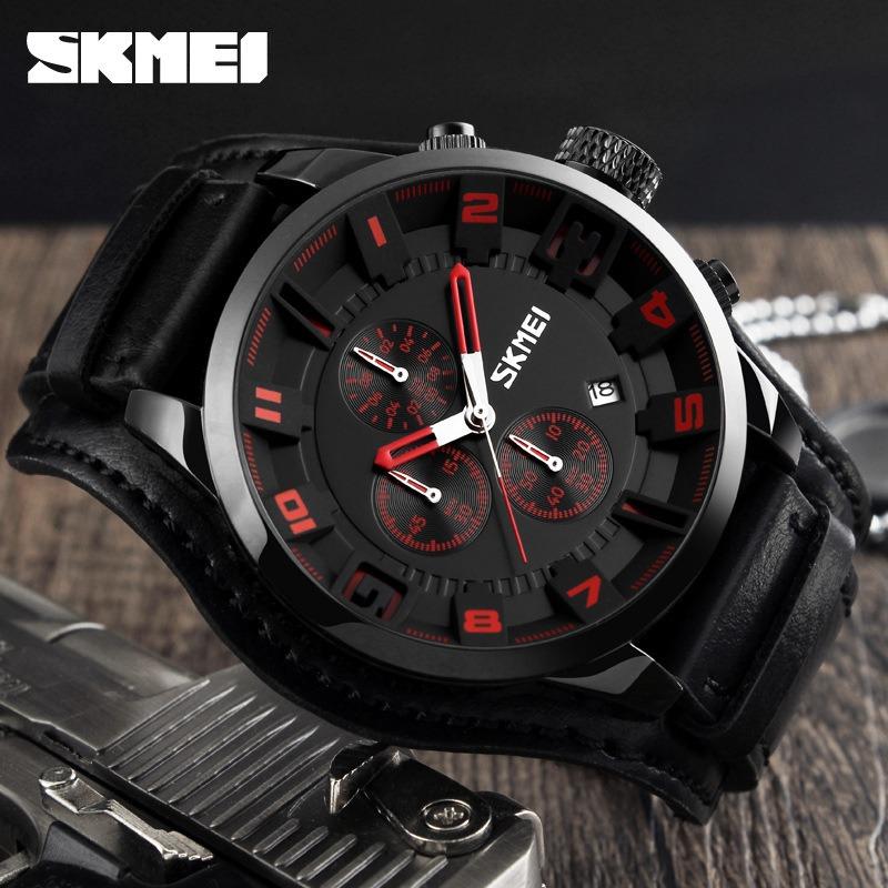 Fashion Men's Watch Waterproof Business Quartz Watch Multifunctional Sports Watch Hot Selling Leather Large Dial