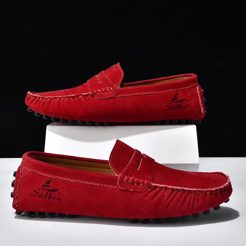Fashion Leather Handmade Mens Loafers Moccasins Slip on Men's Flats Male Walking Shoes Summer Men Casual Shoes  Fashion Men Dress Shoes