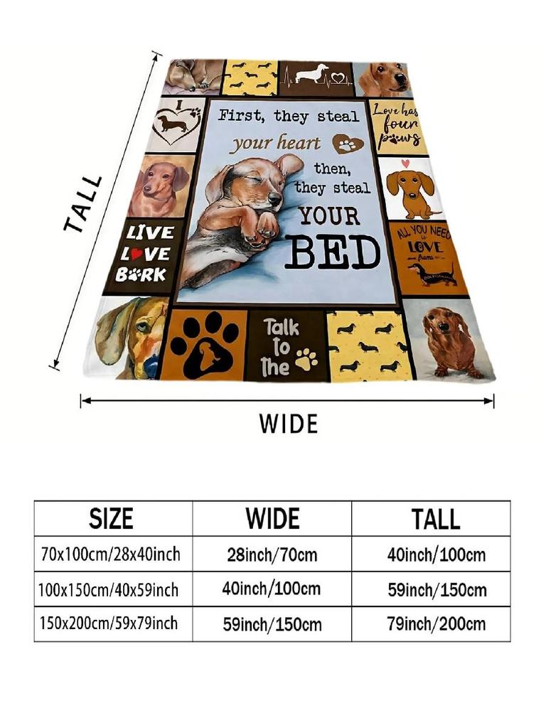 Cute Pet Silhouette Living Room Blanket Soft Throw for Sofa Decor Ideal Home Gift with Animal Pattern Perfect for Home Decoratio