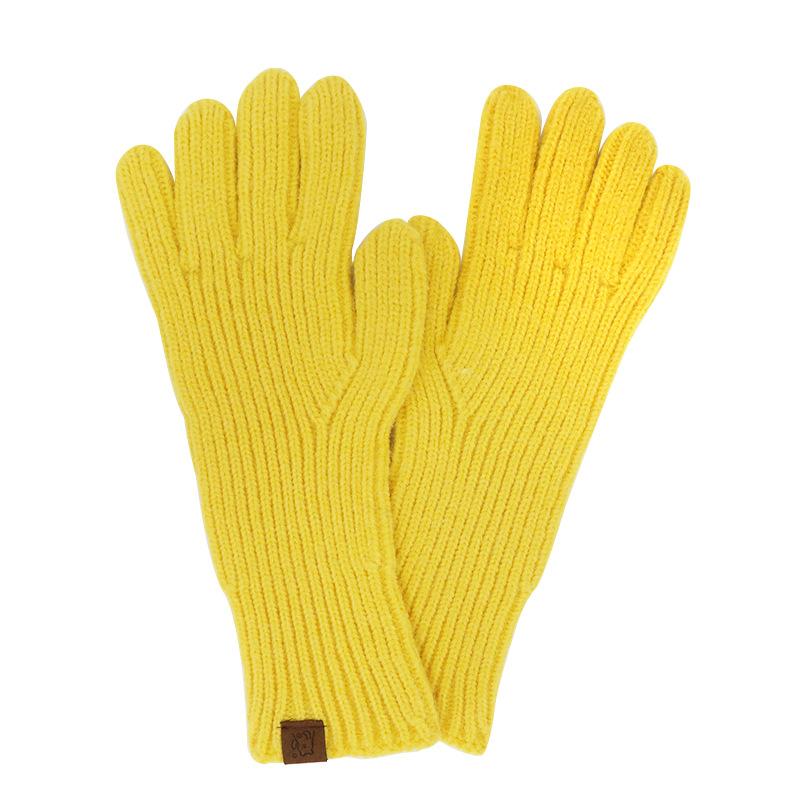 Knitted Gloves Candy Color Extended Finger Gloves Outdoor Warm Cold Cycling Winter Gloves