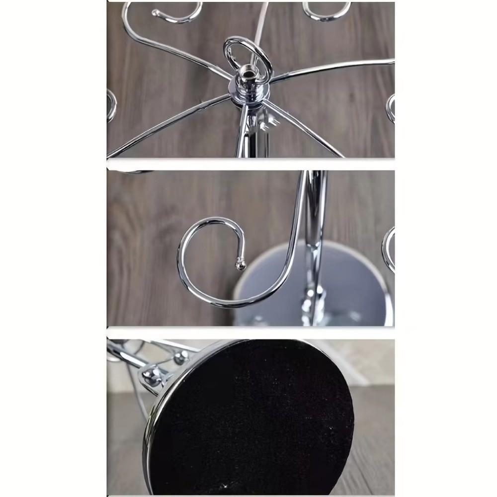 Iron Wine Glass Stand with 6 Hooks Wine Glass Holder  For Kitchen Bar Living Room Office