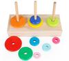 Hanoi Tower Wooden Puzzle Toy for Logical Thinking - Eight Layers for Early Education and Elementary Students