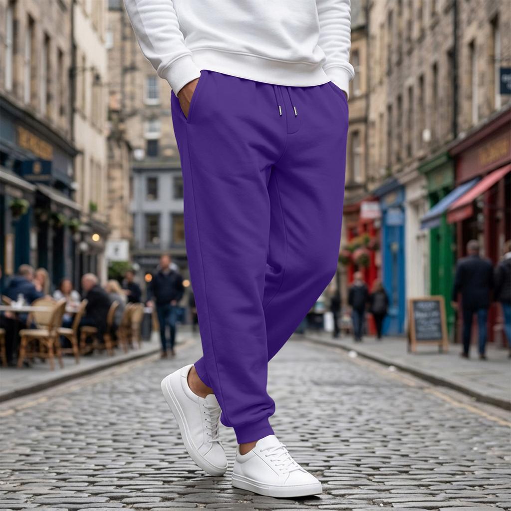Casual joggingbroek voor heren met elastische tailleband en taps toelopende pijp voor sportkleding
