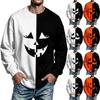 Men's Halloween Graphic Neck Long Sleeve Sweatshirt Casual Pullover
