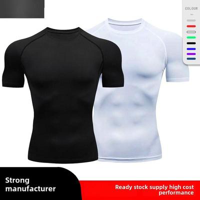 Set di Tights da Corsa ad Asciugatura Rapida e T-Shirt Traspirante per Fitness da Uomo