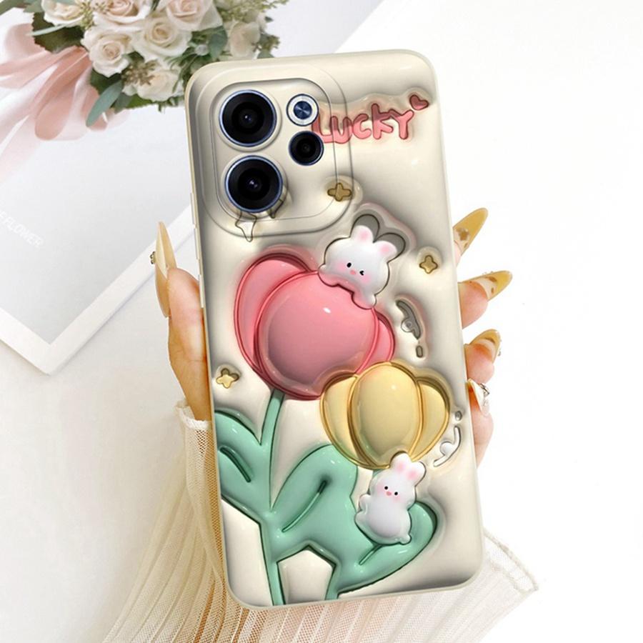Casing For OPPO Reno 15F reno15 F 5G CPH2801 Aesthetic Luxury Cute Rabbit Silicone Phone Case OPPO Reno15 5G Soft Cover