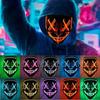 Masque lumineux LED - Noir - 3 modes d'éclairage - Idéal pour Halloween - Taille universelle