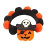 Witch Bat Pumpkin Collar Halloween Pom-pom Cat Collar, Adjustable Cute Dog with Decorations Orange And Black Pom-poms for Cats Dogs Photogenic