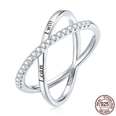 Original Sterling Silver Ring of Fate Ring S925 Platinum Plated Zircon Circle Simple Fashion Ring Bracelet