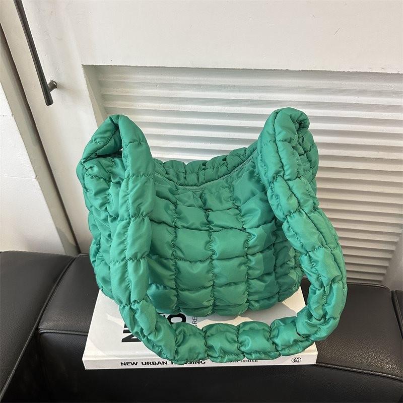 Stylish Cloud Bag With Pleated Design Unique Bubble Texture Large Capacity Shoulder Bag