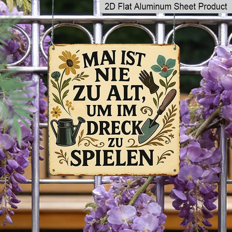2D Flat - 1pc, Vintage Metal Sign, Decorative Plaque and Ornament, Gardening Humorous Quotes, Fun Style, Inspirational Life Quotes, Decor for Yard