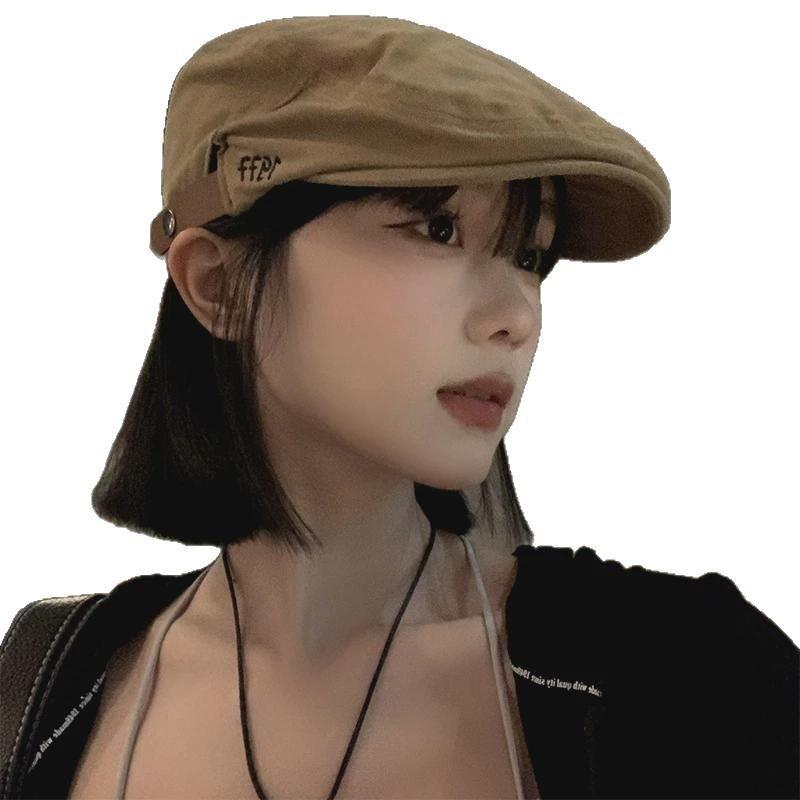 Retro Beret Women's Spring and Autumn Versatile, Showing a Small Face, Wearing a Forward Hat, Korean Big Head Circumference Newsboy Hat