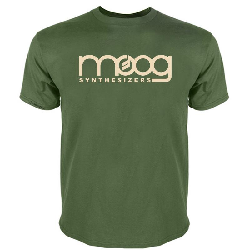 Men Cotton Tshirt Black Teeshirt Moog Synthesizer Boneck Tee MOOG BRAND Tshirt Male TOPS