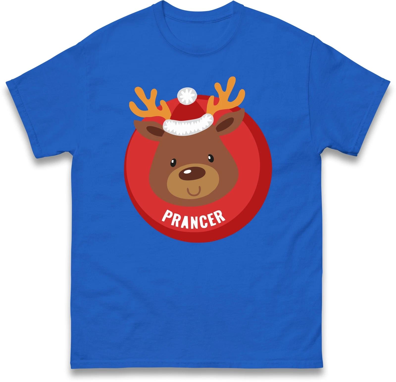 Prancer Reindeer Santa Christmas Holiday T Shirt,December Holiday Christmas Wear L