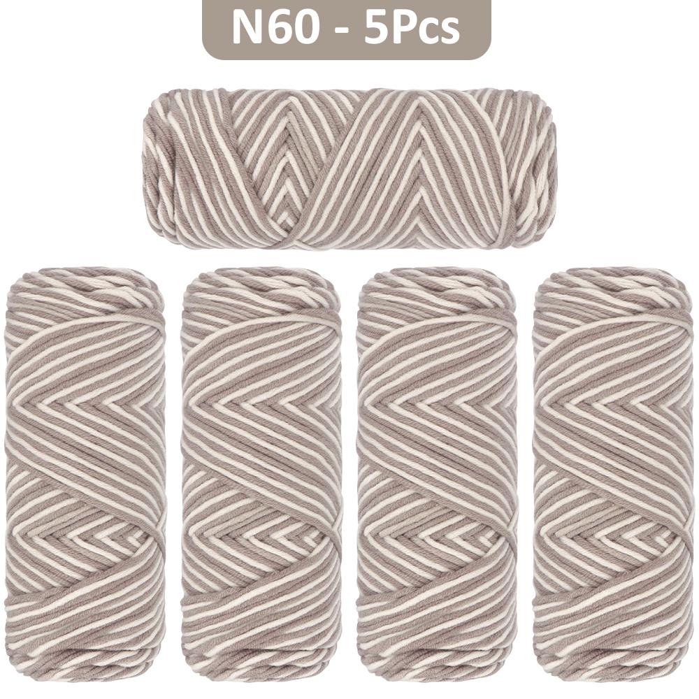 5pcs/pack Multicolor Gradient Yarn Balls, Soft Acrylic Yarn Threads, DIY Hand-Knitted Fashion Sweater, Scarf, Hat Crafting Kit