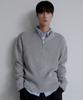 NODU Quarter Half Zip Ribbed Knit [Gray]