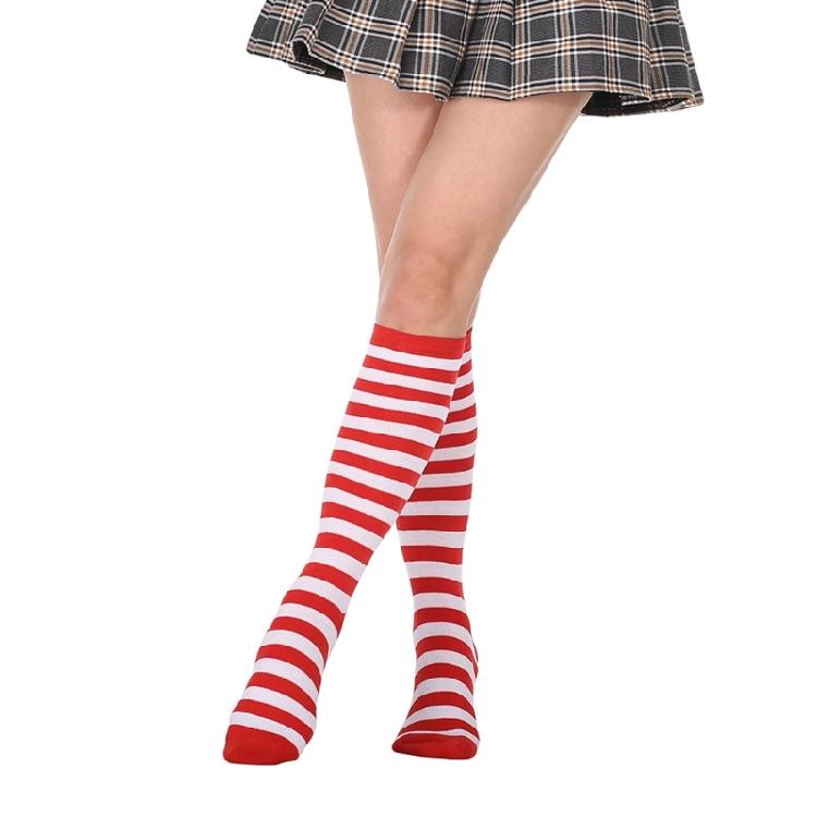 Gestreifte Kniestrumpfe Gestreifte Schlauchstrumpfe Strumpfe Lange Stiefelsocken für den täglichen Gebrauch, Halloween Cosplay Party Kostüm
