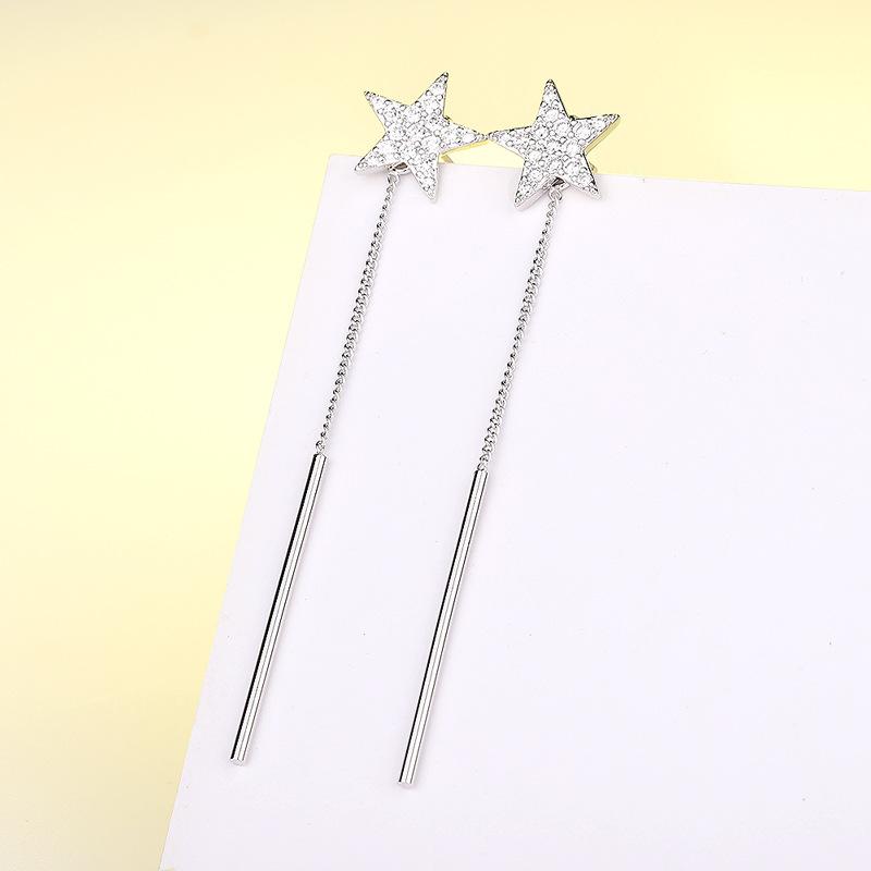 

Серьги-звездочки Темпераментные длинные серьги для женщин Универсальные простые серьги Copper