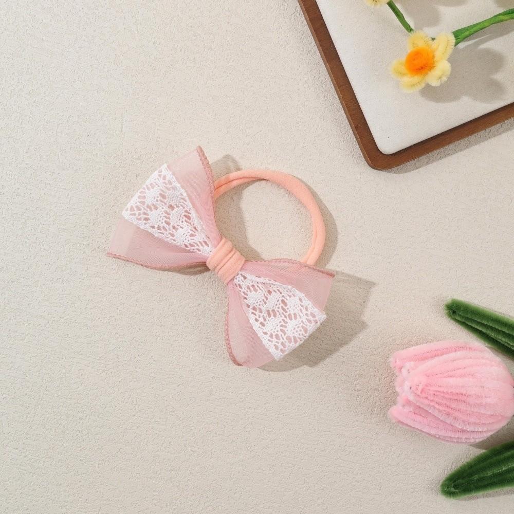 Lace Bow Lace Bow Hair Tie Elastic Band Bowknot Hair Bands  For Baby Girls Children 1