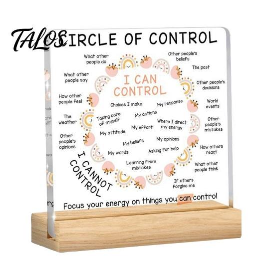 Wooden Base Table Ornament Motivational Mental Health Desktop Decoration, Acrylic Sign with Stand, Inspirational Desk Office Decor, for Therapy