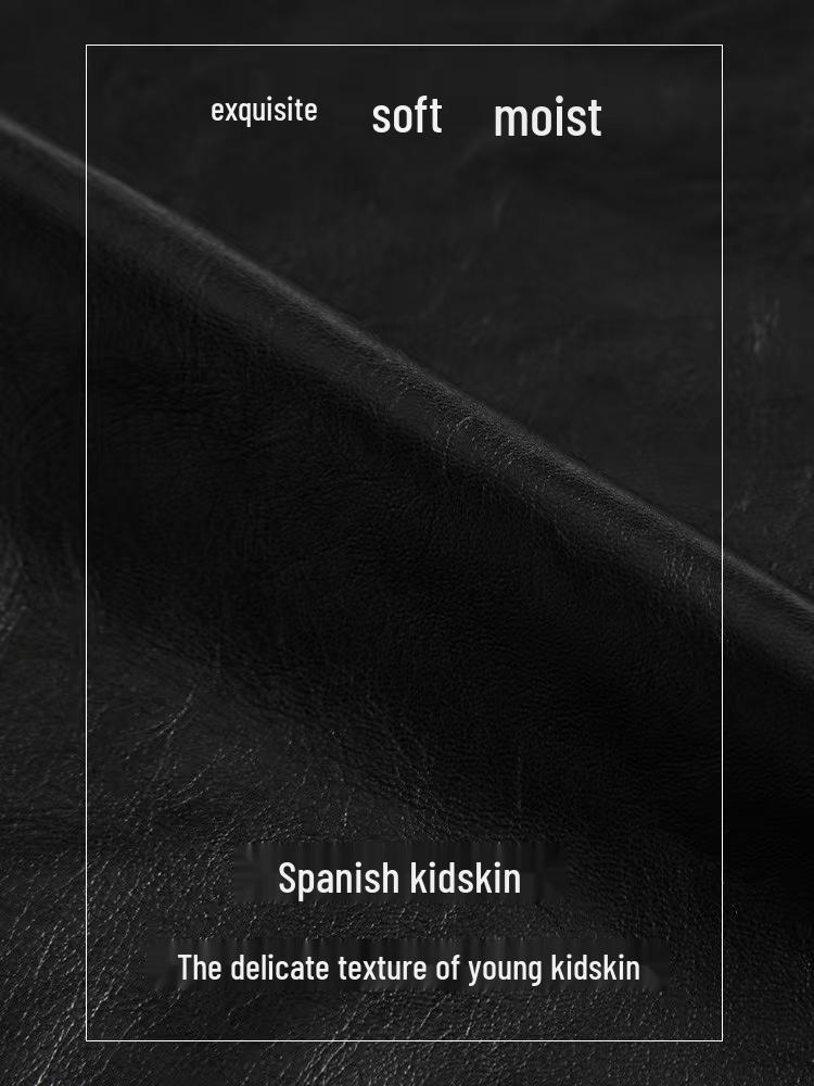 Men's Touchscreen Lambskin Leather Gloves: Warm, Fleece-Lined, Cold-Proof for Autumn & Winter Driving/Riding