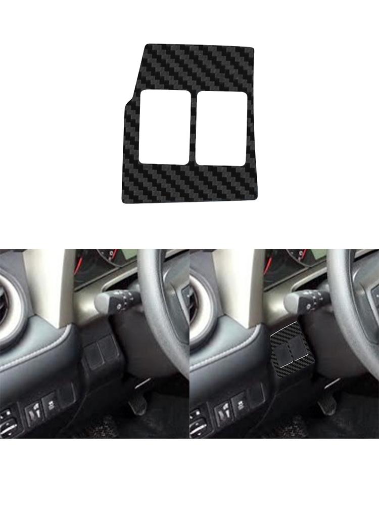 Black For Toyota RAV4 2013-2015 Car Interior Button Panel Decoration Protection Carbon Fiber Sticker Auto Styling Accessories