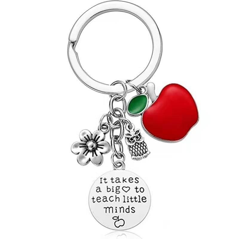 Teacher Graduation Season Gift Stainless Steel Keychain Teacher Appreciation Key Ring Stainless Steel Keychain for Backpack Bag Pendant