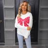 Ladies' Fashionable Heart-shaped Sweater, Loose And Versatile Valentine's Day Knitted Pullover Sweater