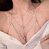 Sexy Rhinestone Bust Chain Multilayer Bikini Chest Chain Body Jewelry Silver Body Chain  Party