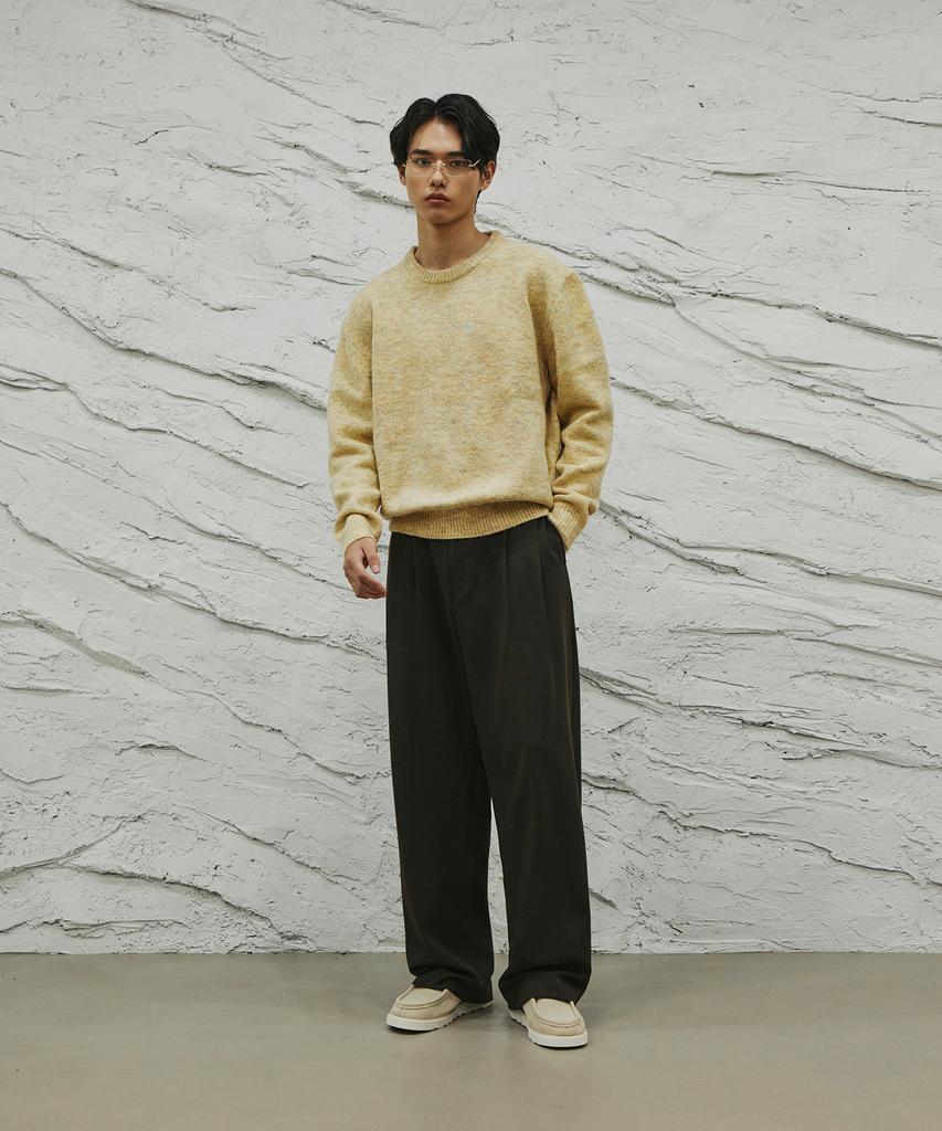 SIGNATURE Double-Tuck Wide Slacks [Deep Brown]