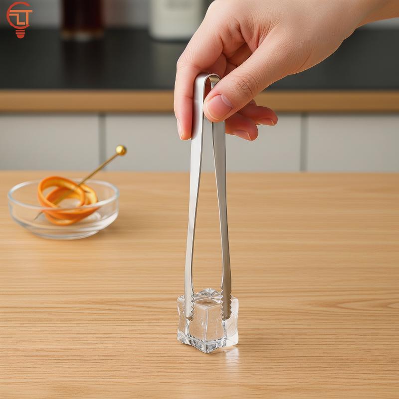 3pcs Stainless Steel Ice Clamp Thick Anti Slip Ice Clip Fruit Coffee Cube Sugar Clip Toothed Food Clip Kitchen Accessories