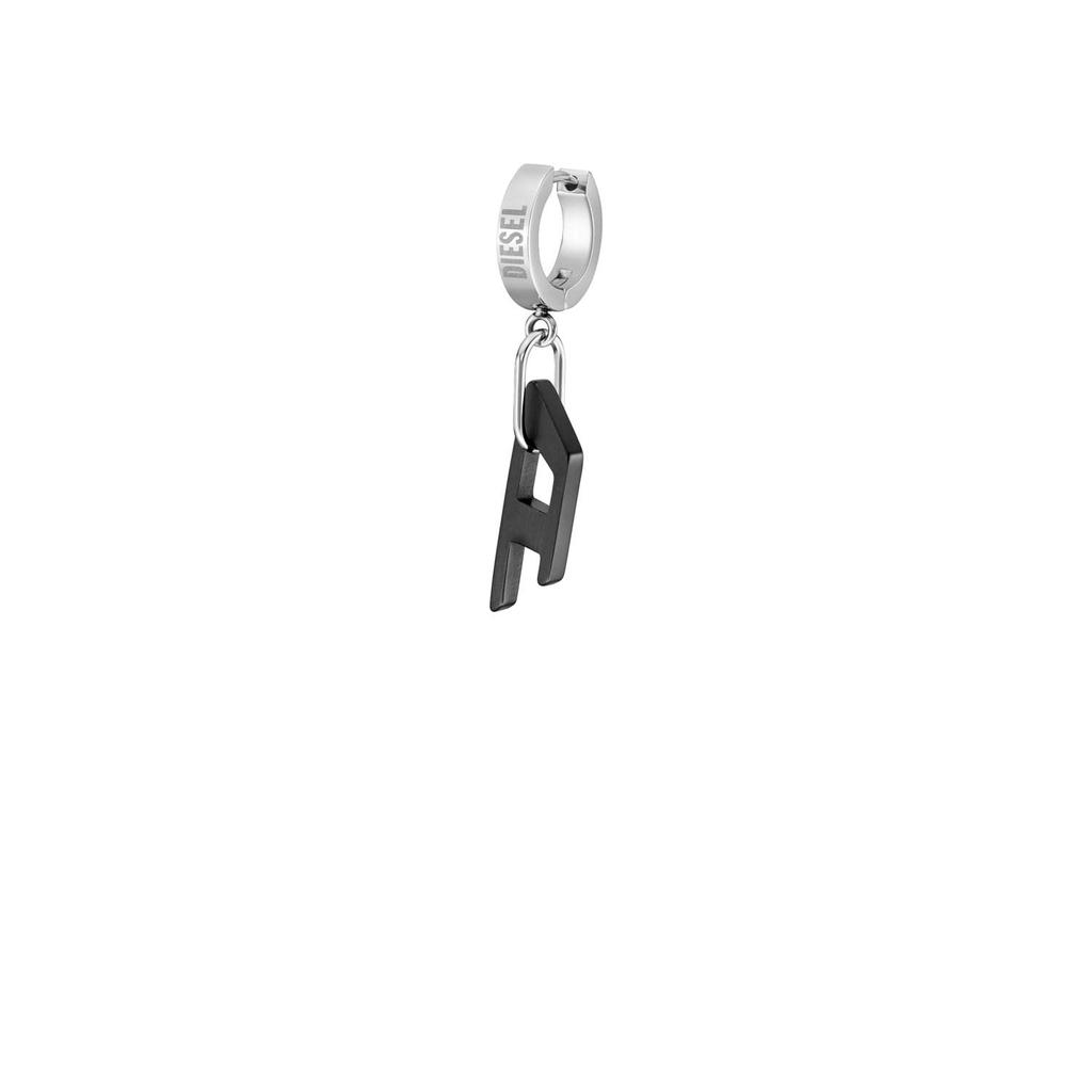 Diesel All-Gender Stainless Steel Earrings, Length: 13.3mm, Width: 3mm, Height: 13.3mm, Stainless Steel, No Jewels