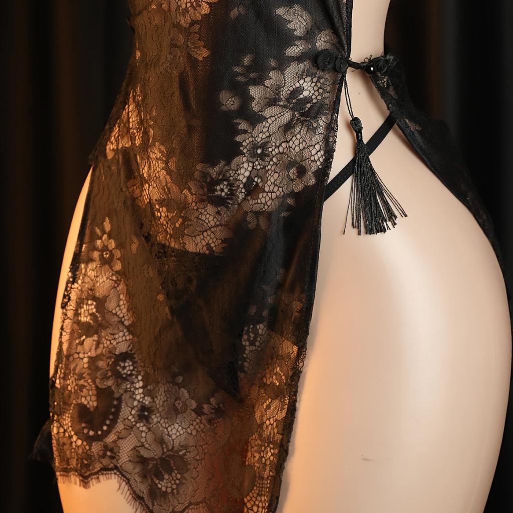 Sex Underwear, Sexy Lace Cheongsam, No-take-off Uniform, Sleeping Clothes, Small Breasts, Passion Luxury Suit, Women's Thin Style.