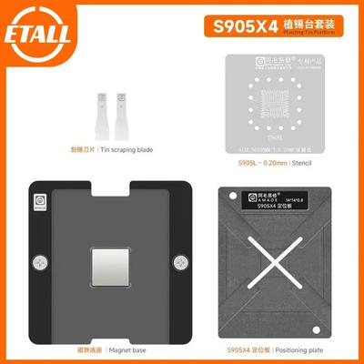 Amaoe S905X4 Lötplattform für Amlogic S905L/905Z Smart TV Box Hauptsteuerchip BGA Reballing Schablone Lötset