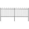 VidaXL Garden Fence with Steel Arch 359 X 120 Cm Black 277666