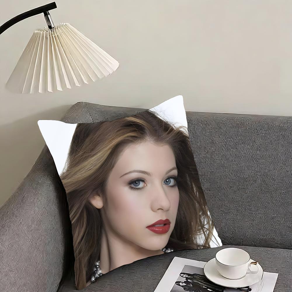 M-Michelle T-Trachtenberg Kuddfodral Vändbart Plyschkuddfodral – För bil, soffa, sovrum, perfekt som present.