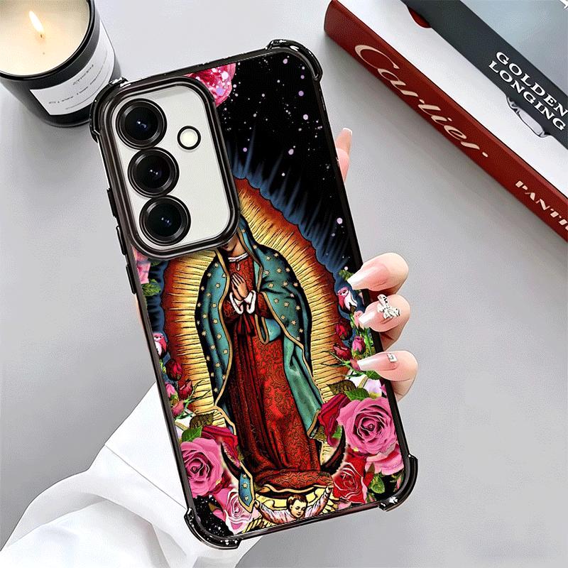 Virgen Mary Virgin De Guadalupe Plating Phone Case For Samsung A17 A07 A37 A57 A16 A56 A15 A55 A14 A54 A13 A53 A26 A36 A25 A35 A