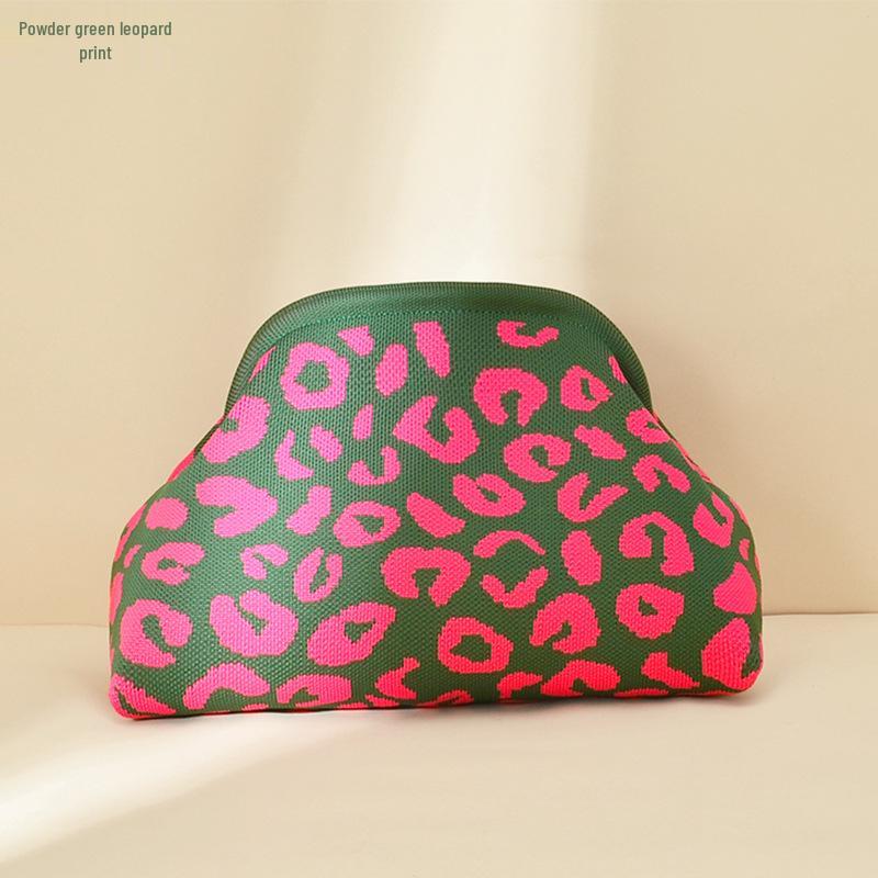 Pochette a Maglia Rigata - Borsa da Giorno Capiente per Trucco e Oggetti Essenziali
