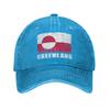 Grönland Flagge Grunge Länderflagge Grönland Lässige Baseballkappe Tennis Skate Trucker-Kappe Frühling Damen Unisex Y2k Snapback-Kappe