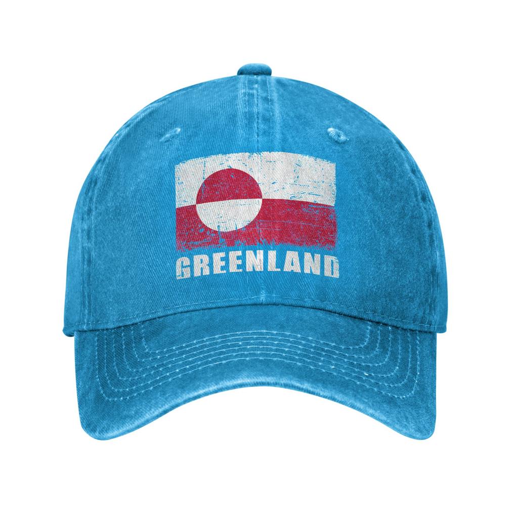 Grönland Flagge Grunge Länderflagge Grönland Lässige Baseballkappe Tennis Skate Trucker-Kappe Frühling Damen Unisex Y2k Snapback-Kappe