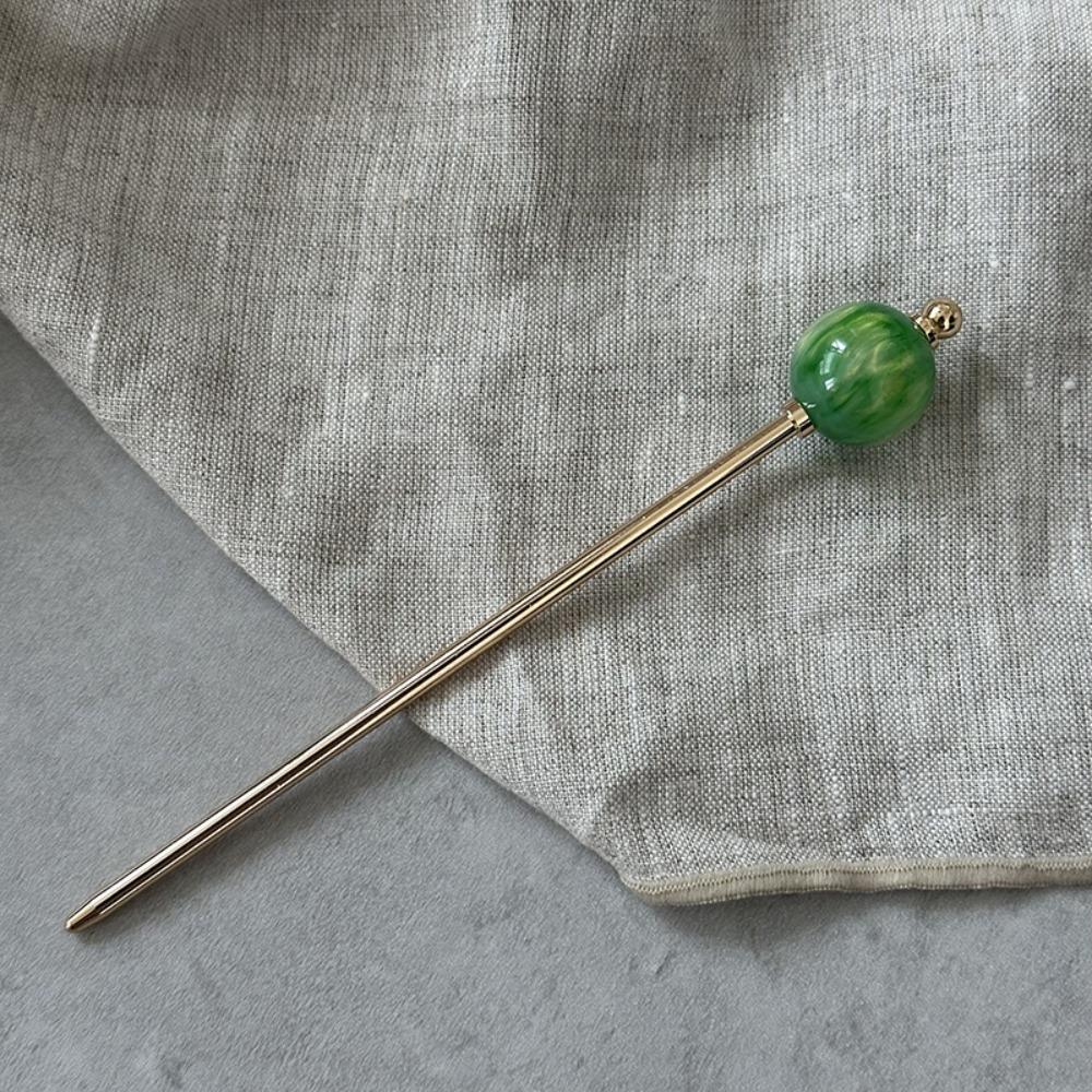 Fresh Panfa Artifact Advanced Sense Hair Clip Headdress Stick Modern Round Ball Metal Hairpin 7