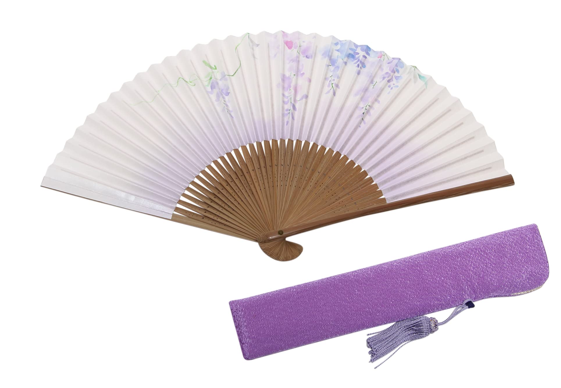 Hasegawa Women s Kyoto Fan with Pouch and Presentation Box (Wisteria)