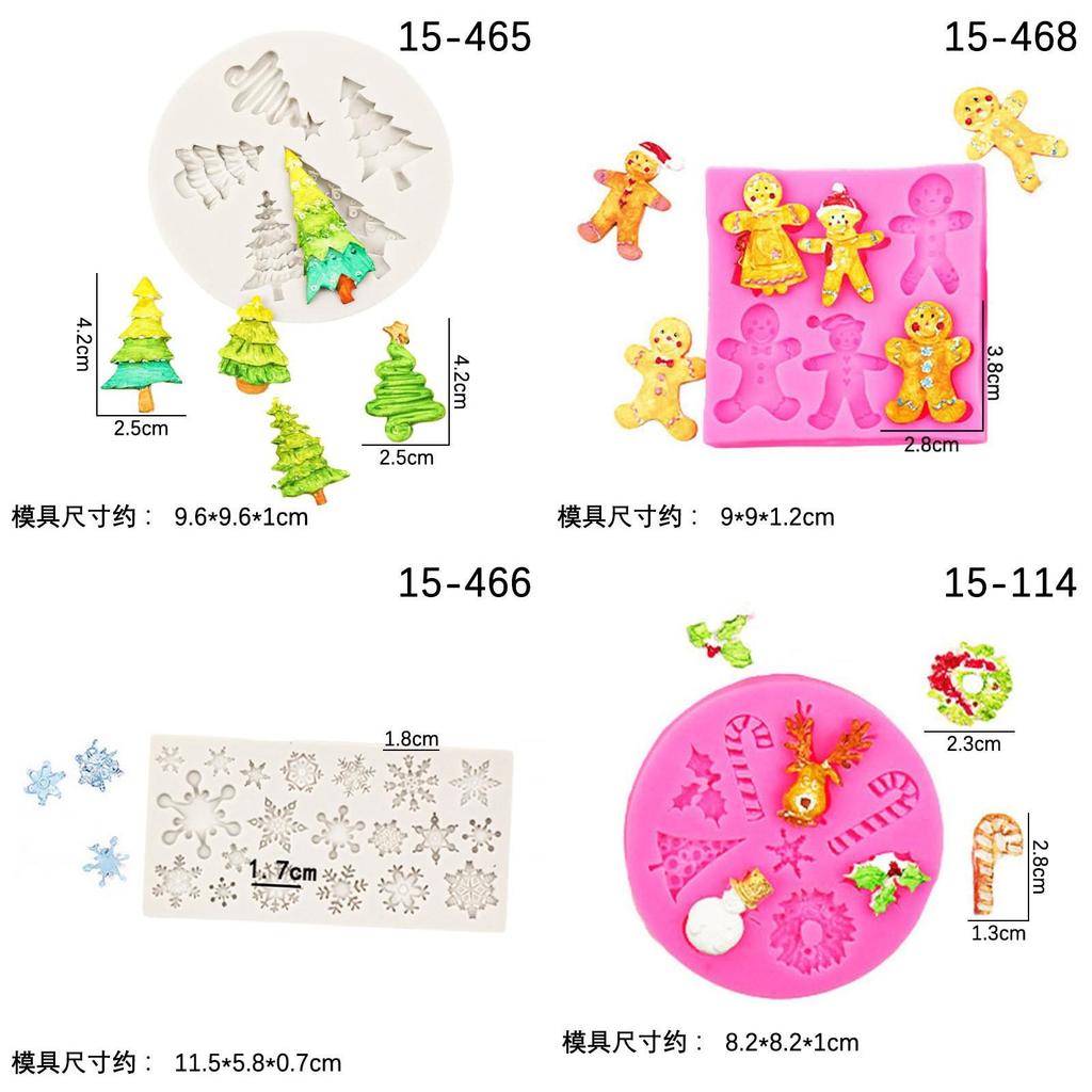 Conjunto de Moldes de Silicone de Natal Para Decorações de Bolo de Homem de Gengibre e Árvore DIY
