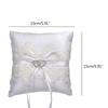 15cm Elegant Double Heart Rings Cushion Decor Delicate Lace Rings Pillow Bridal Rings Pillow for Wedding Dating Ceremony